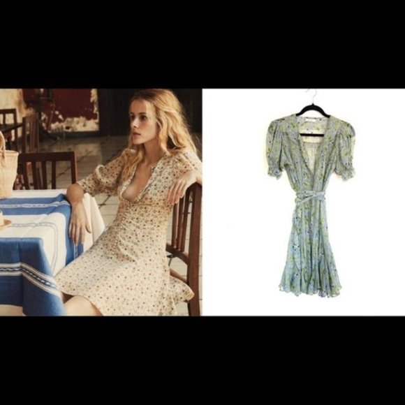 SOLD NWT Doen Mira Green Strawberry Dres, Size S, Pristine, 100% silk - Picture 12 of 12